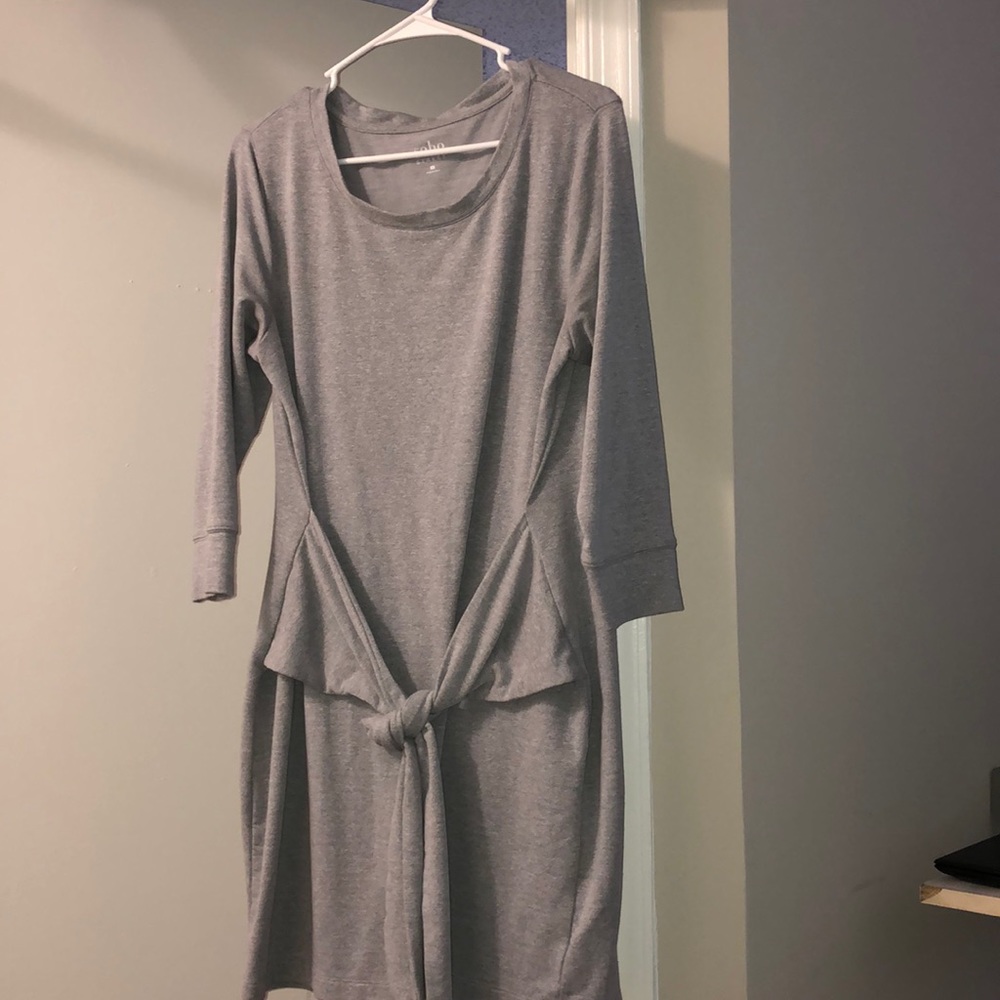 Grey front tie dress